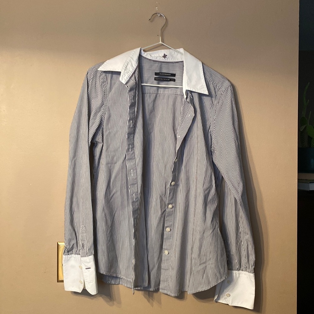 Club Monaco Striped Button Up Shirt